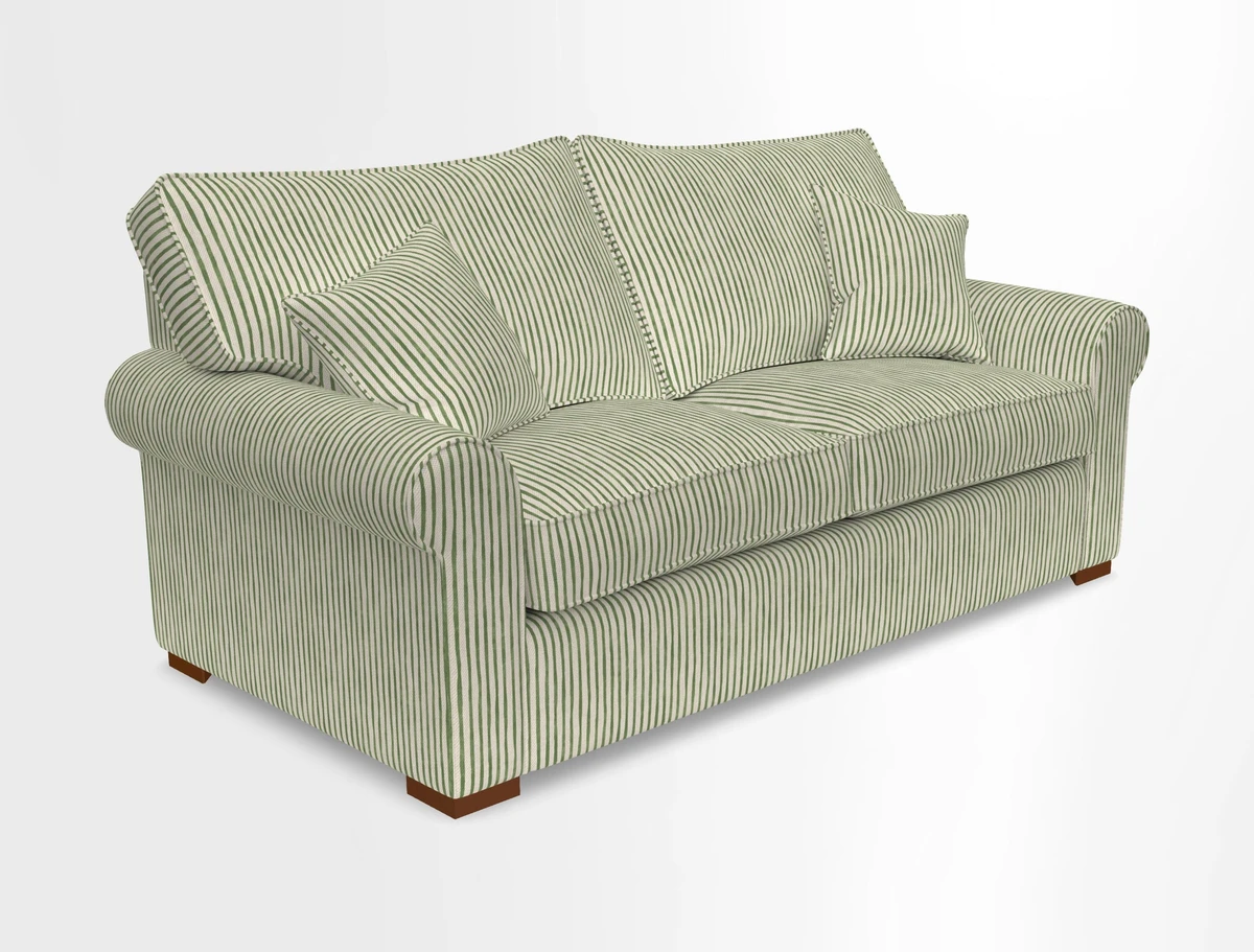 Upperton 3 Seater Loose Cover Sofa in Floral Linen Even So Verde - Fitted cover option available
