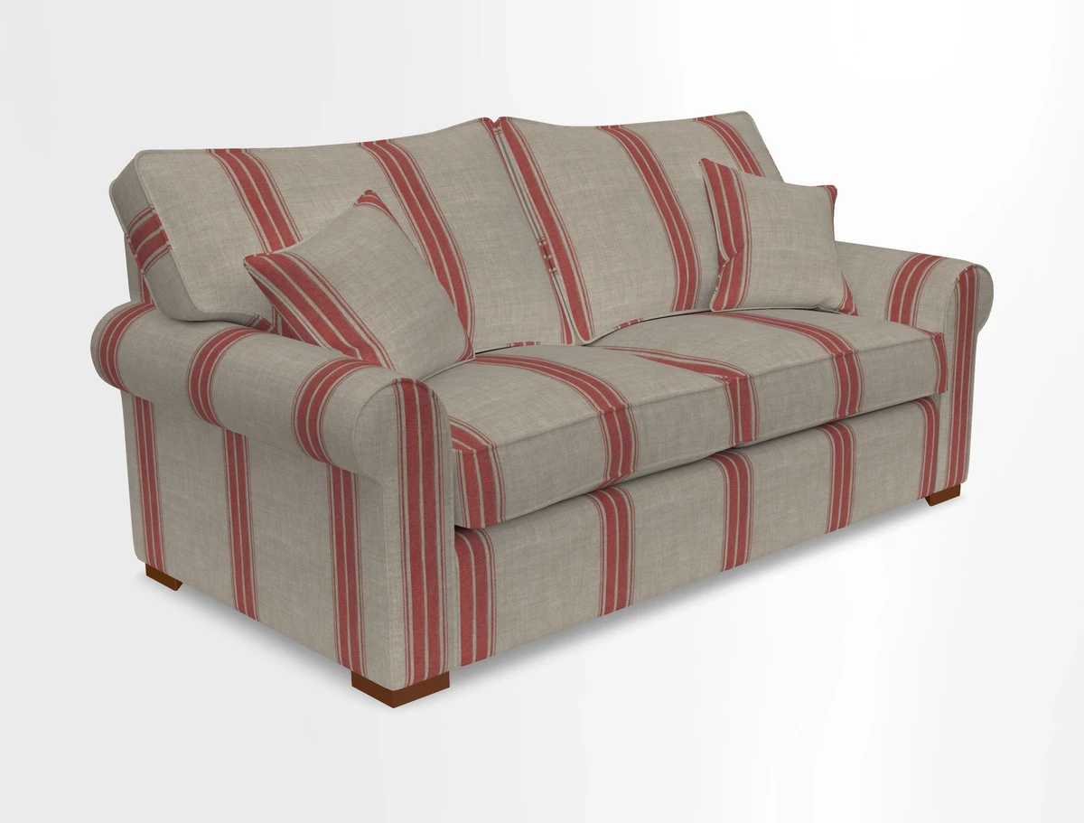 Upperton 3 Seater Loose Cover Sofa in Floral Linen Even So Verde - Fitted cover option available