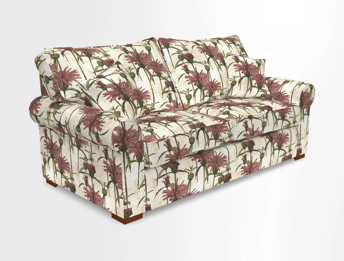Upperton 3 Seater Loose Cover Sofa in Floral Linen Even So Verde - Fitted cover option available