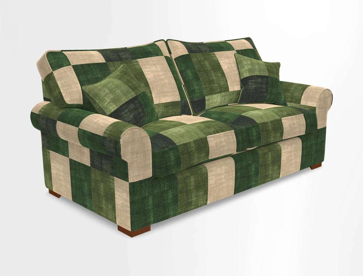 Upperton 3 Seater Loose Cover Sofa in Floral Linen Even So Verde - Fitted cover option available
