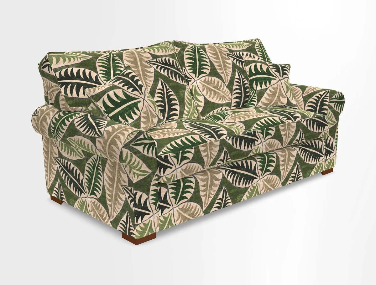 Upperton 3 Seater Loose Cover Sofa in Floral Linen Even So Verde - Fitted cover option available