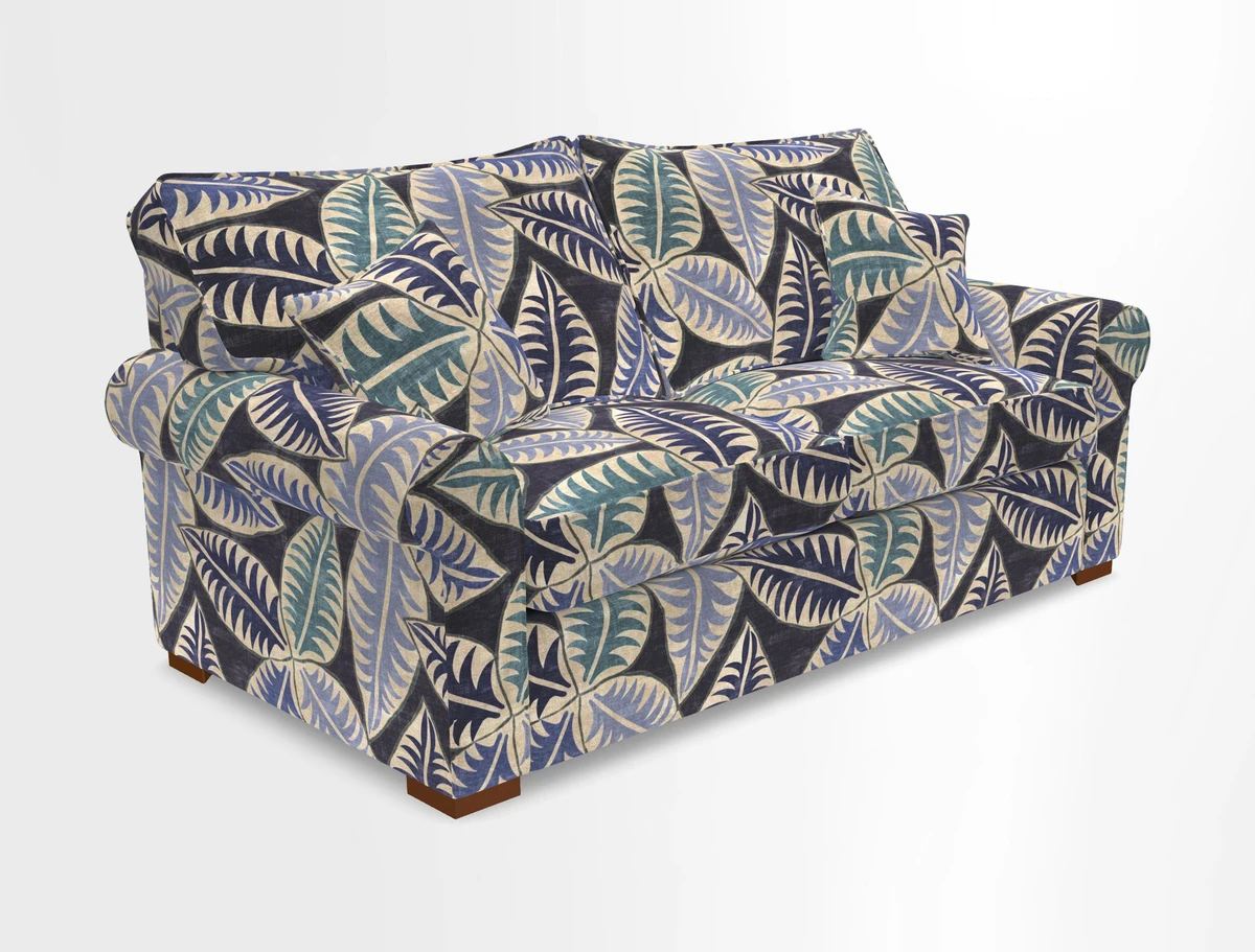 Upperton 3 Seater Loose Cover Sofa in Floral Linen Even So Verde - Fitted cover option available