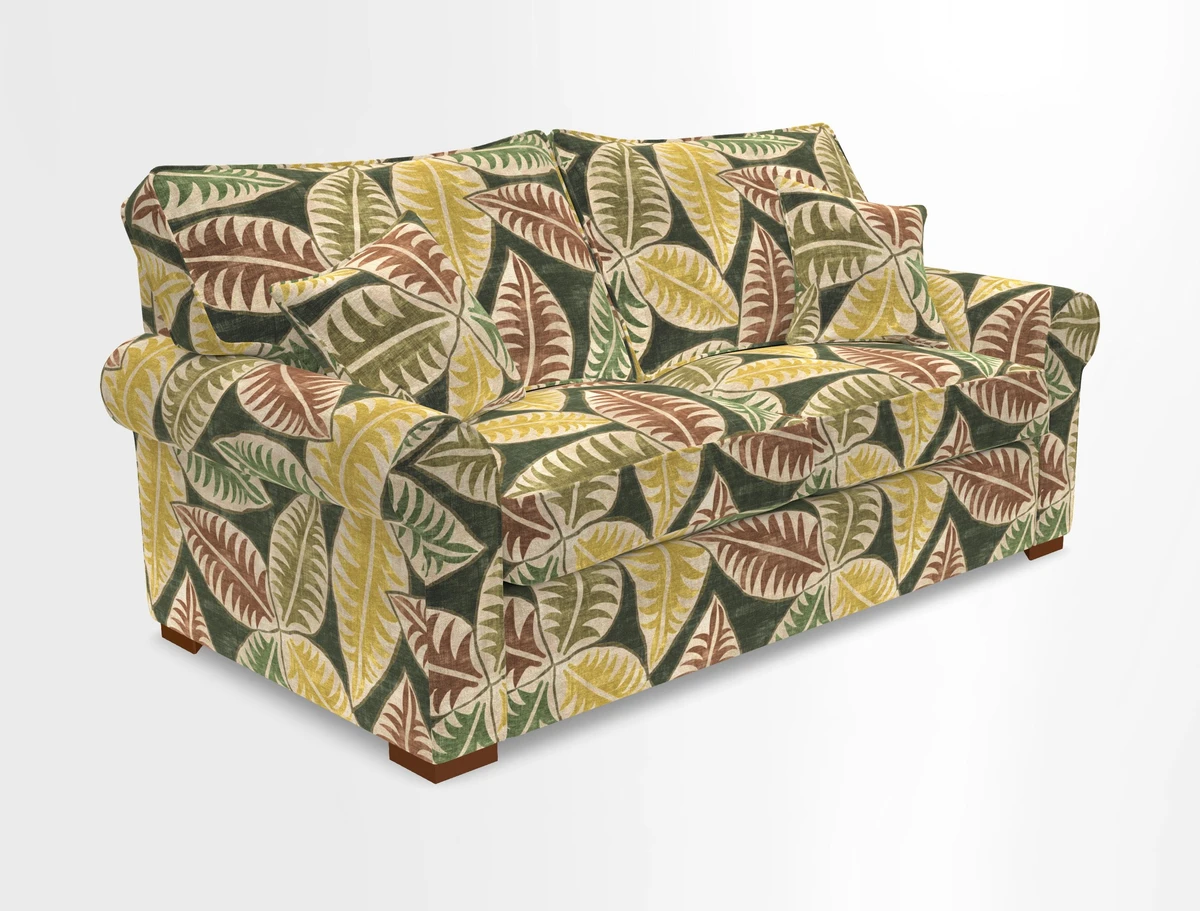 Upperton 3 Seater Loose Cover Sofa in Floral Linen Even So Verde - Fitted cover option available