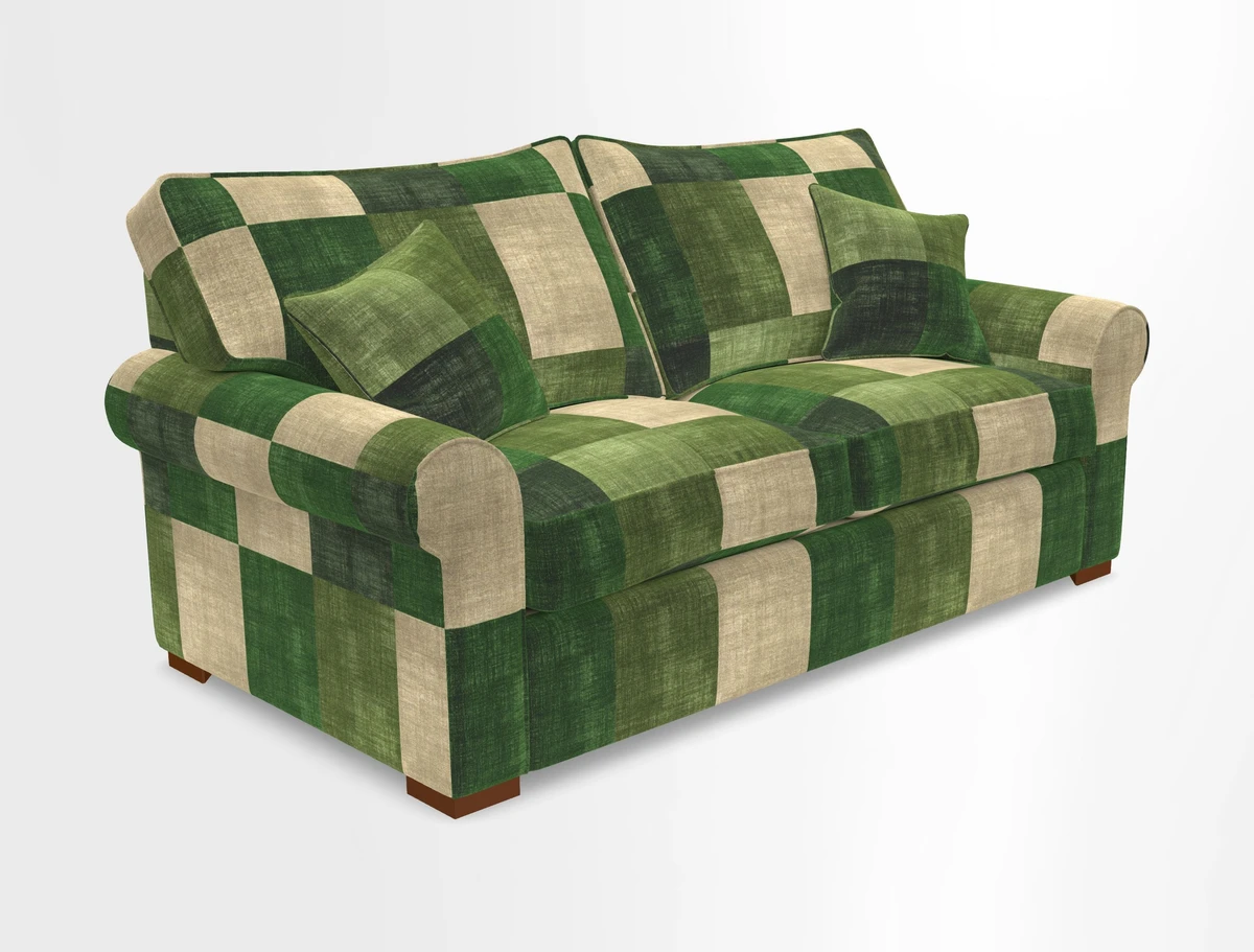 Upperton 3 Seater Loose Cover Sofa in Floral Linen Even So Verde - Fitted cover option available