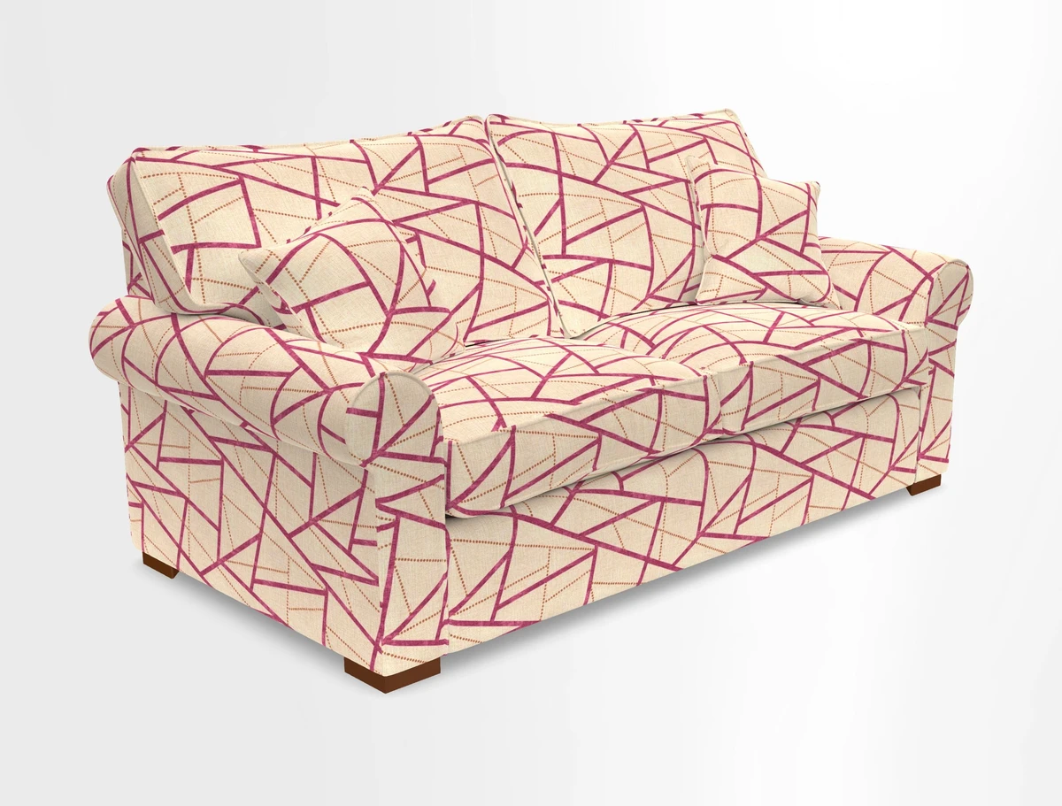 Upperton 3 Seater Loose Cover Sofa in Floral Linen Even So Verde - Fitted cover option available