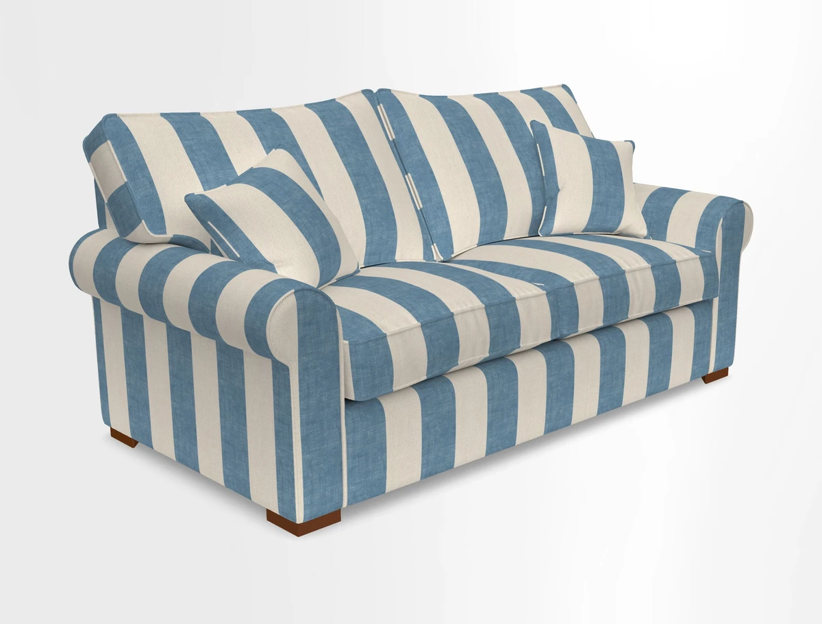 Upperton 3 Seater Loose Cover Sofa in Floral Linen Even So Verde - Fitted cover option available