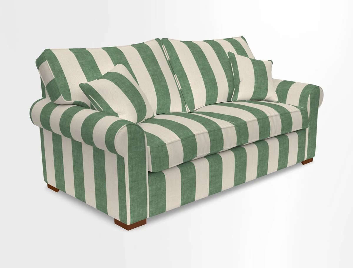 Upperton 3 Seater Loose Cover Sofa in Floral Linen Even So Verde - Fitted cover option available
