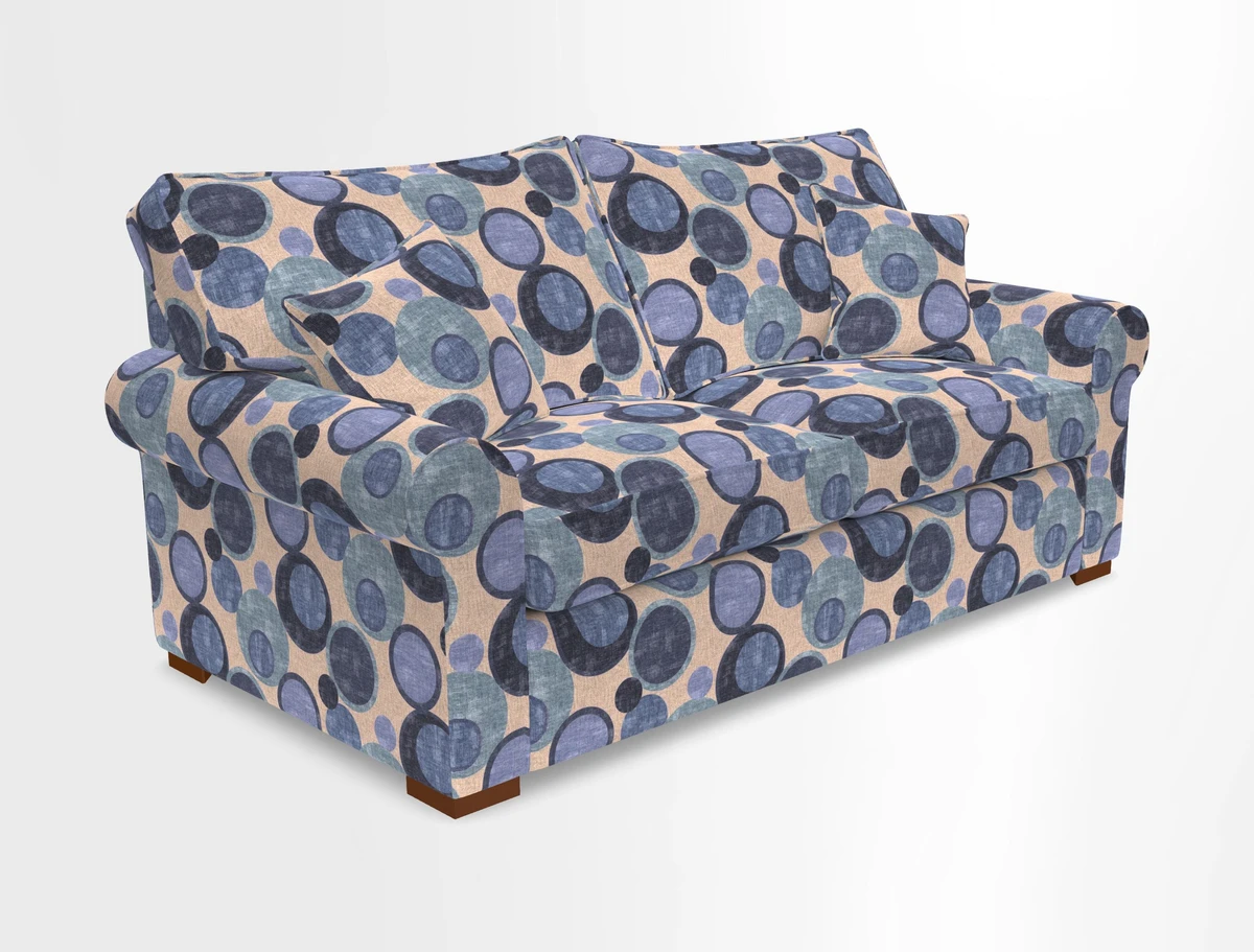 Upperton 3 Seater Loose Cover Sofa in Floral Linen Even So Verde - Fitted cover option available