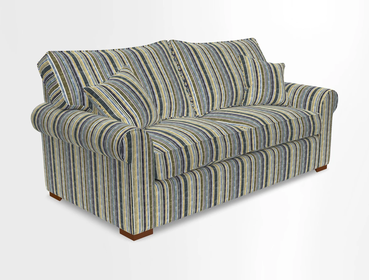 Upperton 3 Seater Loose Cover Sofa in Floral Linen Even So Verde - Fitted cover option available