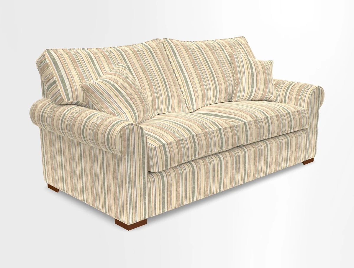 Upperton 3 Seater Loose Cover Sofa in Floral Linen Even So Verde - Fitted cover option available