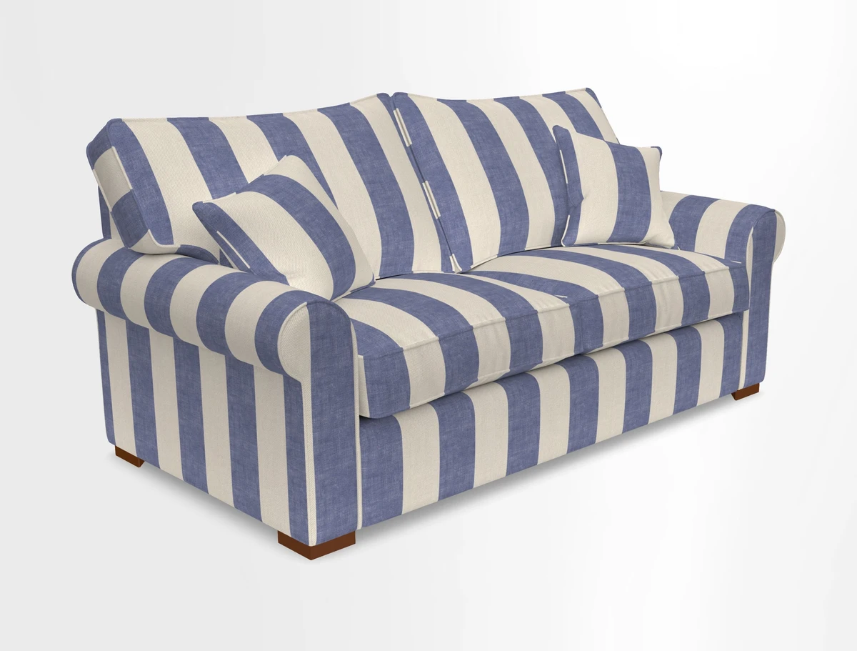 Upperton 3 Seater Loose Cover Sofa in Floral Linen Even So Verde - Fitted cover option available