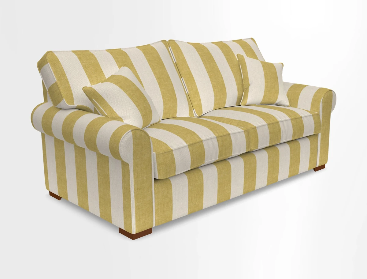 Upperton 3 Seater Loose Cover Sofa in Floral Linen Even So Verde - Fitted cover option available