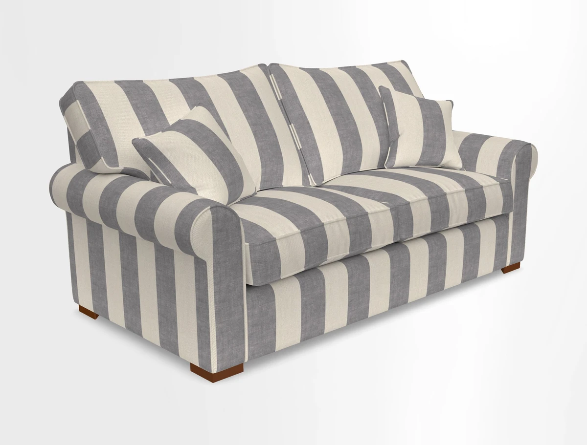 Upperton 3 Seater Loose Cover Sofa in Floral Linen Even So Verde - Fitted cover option available