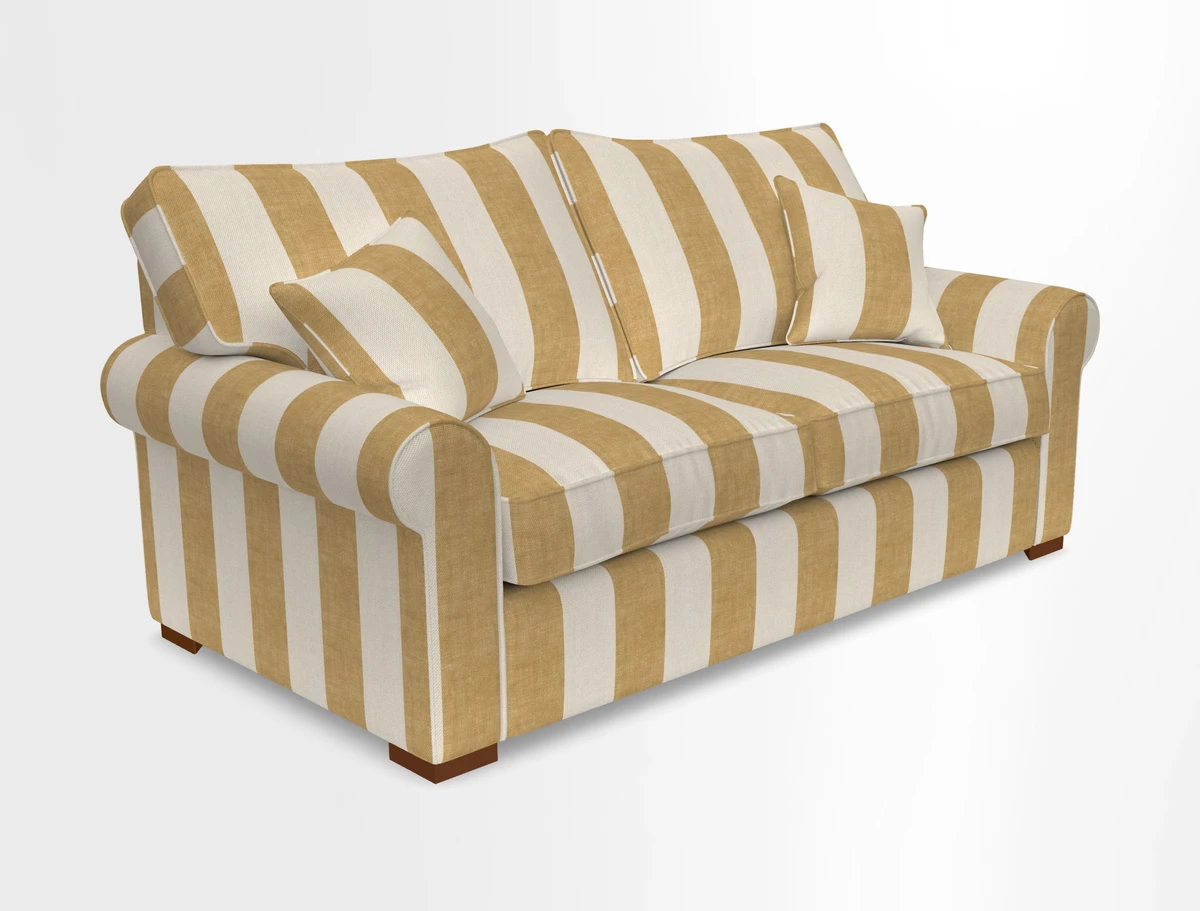 Upperton 3 Seater Loose Cover Sofa in Floral Linen Even So Verde - Fitted cover option available