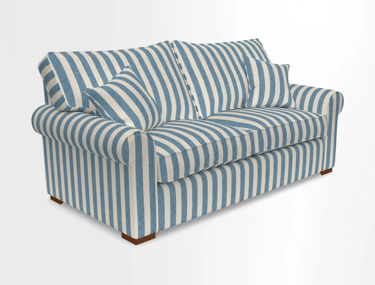 Upperton 3 Seater Loose Cover Sofa in Floral Linen Even So Verde - Fitted cover option available