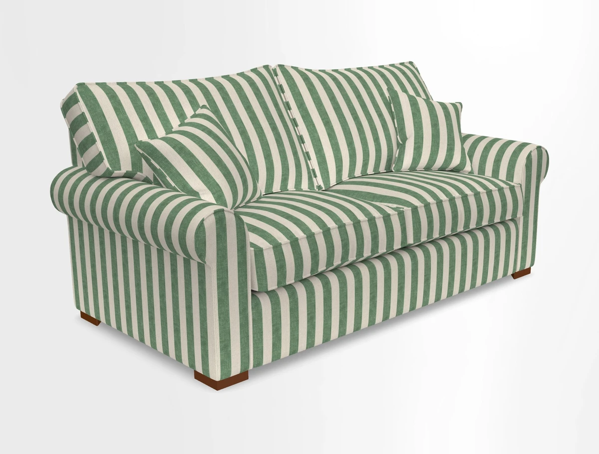 Upperton 3 Seater Loose Cover Sofa in Floral Linen Even So Verde - Fitted cover option available