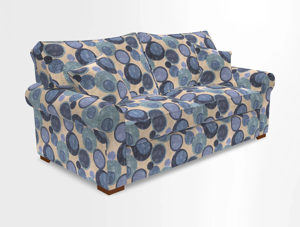 Upperton 3 Seater Loose Cover Sofa in Floral Linen Even So Verde - Fitted cover option available