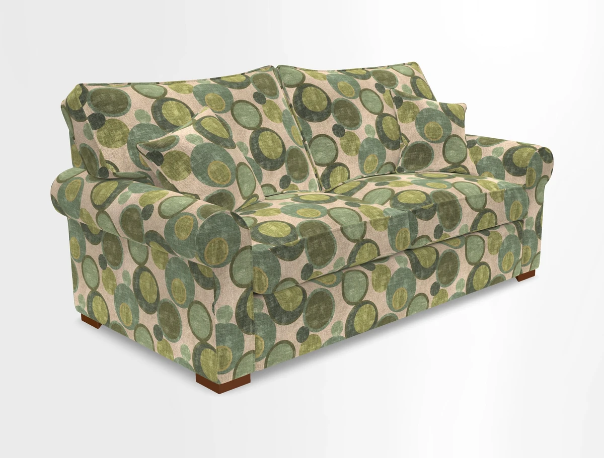 Upperton 3 Seater Loose Cover Sofa in Floral Linen Even So Verde - Fitted cover option available