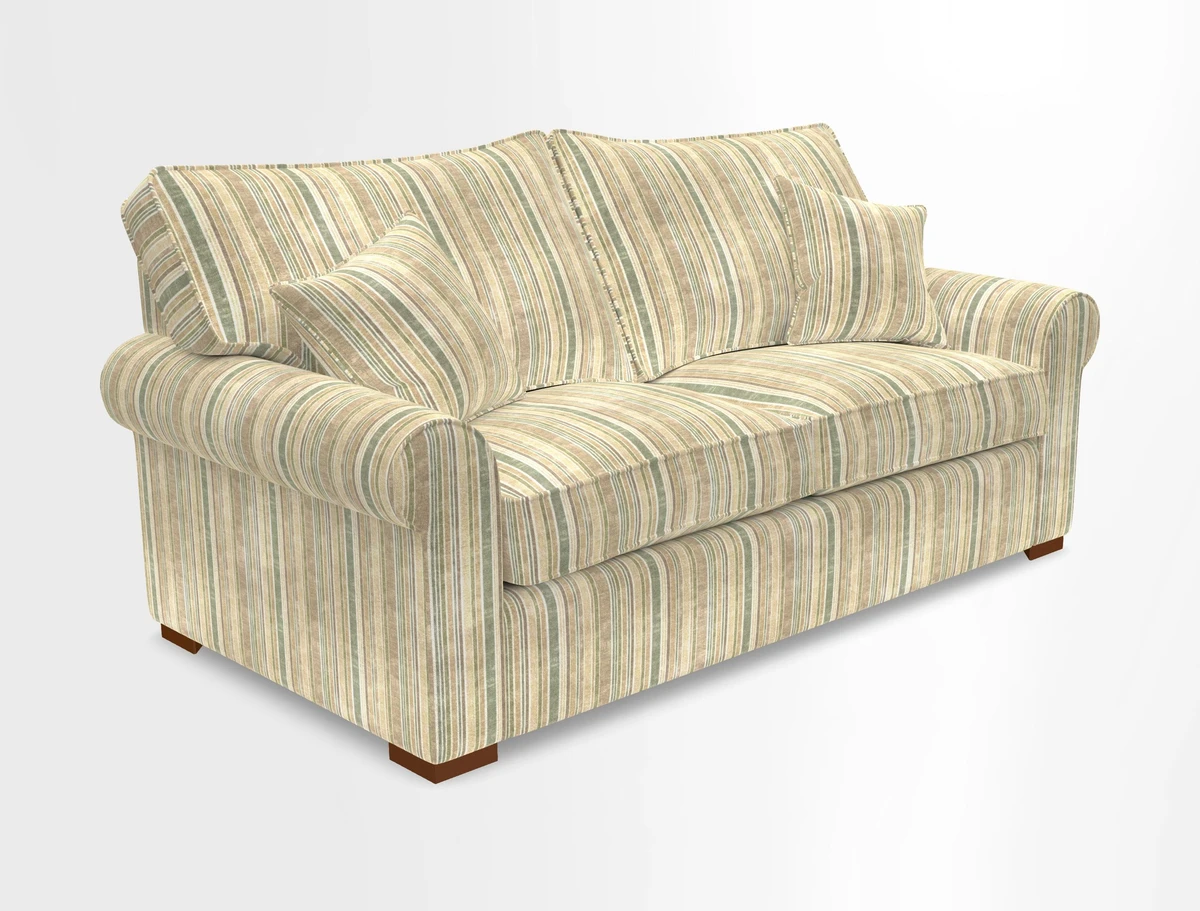 Upperton 3 Seater Loose Cover Sofa in Floral Linen Even So Verde - Fitted cover option available