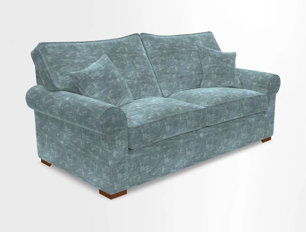 Upperton 3 Seater Loose Cover Sofa in Floral Linen Even So Verde - Fitted cover option available
