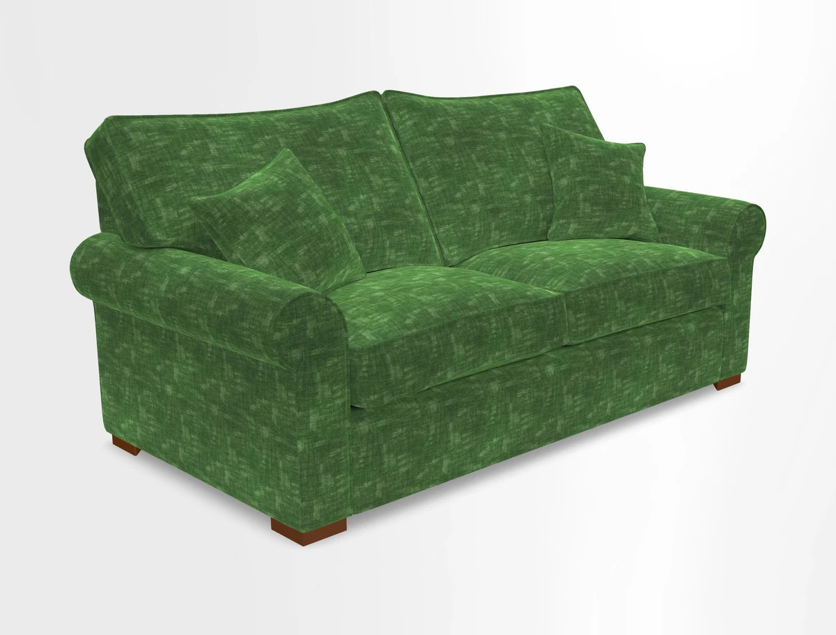 Upperton 3 Seater Loose Cover Sofa in Floral Linen Even So Verde - Fitted cover option available