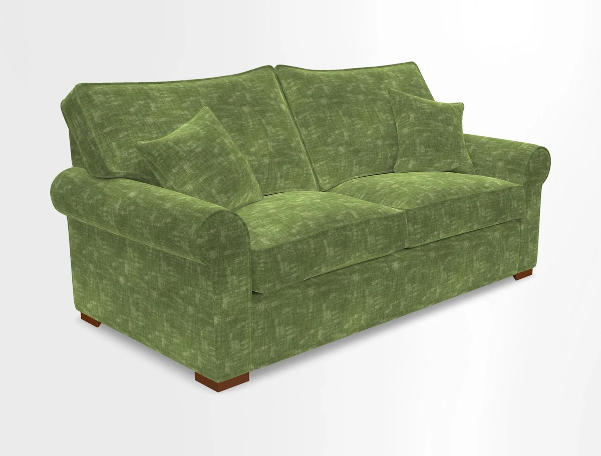 Upperton 3 Seater Loose Cover Sofa in Floral Linen Even So Verde - Fitted cover option available