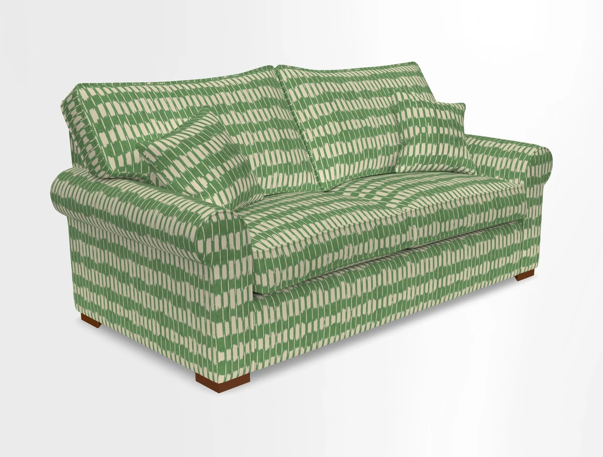 Upperton 3 Seater Loose Cover Sofa in Floral Linen Even So Verde - Fitted cover option available