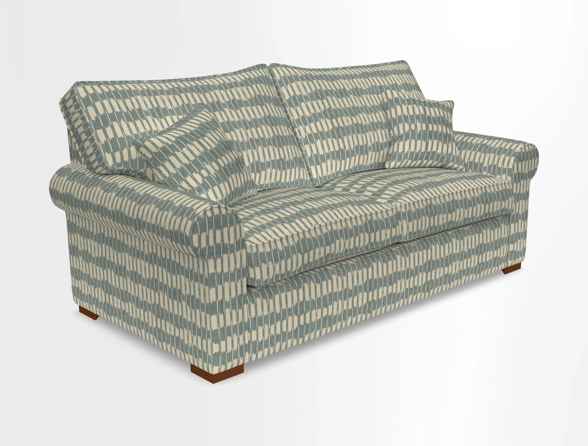 Upperton 3 Seater Loose Cover Sofa in Floral Linen Even So Verde - Fitted cover option available