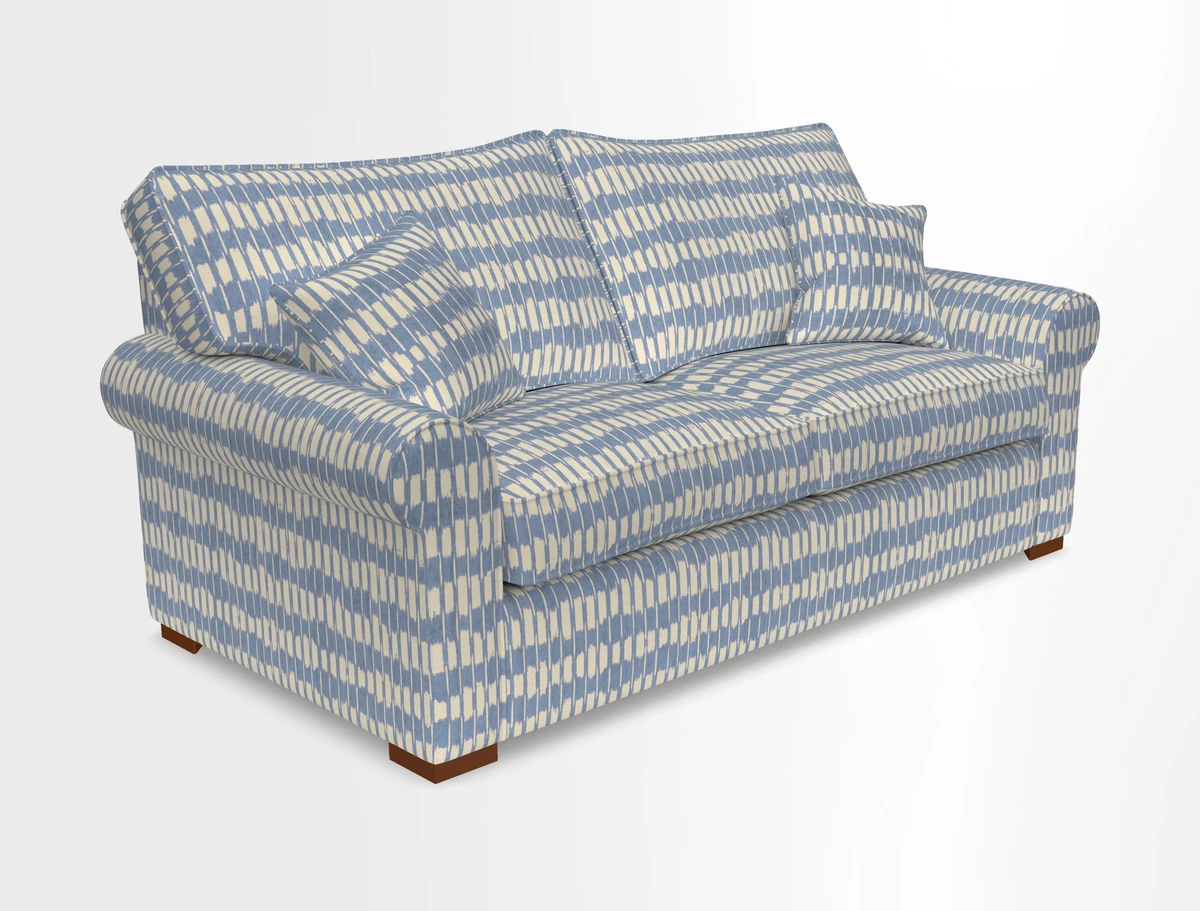 Upperton 3 Seater Loose Cover Sofa in Floral Linen Even So Verde - Fitted cover option available
