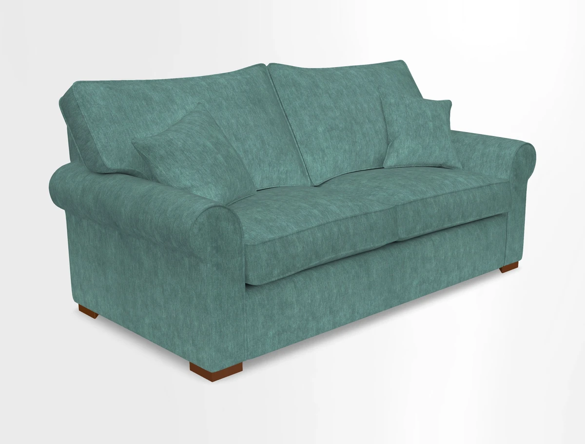 Upperton 3 Seater Loose Cover Sofa in Floral Linen Even So Verde - Fitted cover option available
