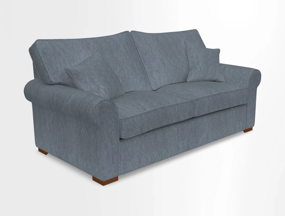Upperton 3 Seater Loose Cover Sofa in Floral Linen Even So Verde - Fitted cover option available