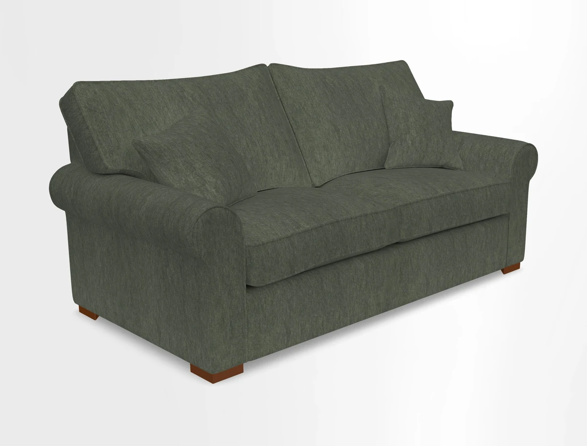 Upperton 3 Seater Loose Cover Sofa in Floral Linen Even So Verde - Fitted cover option available