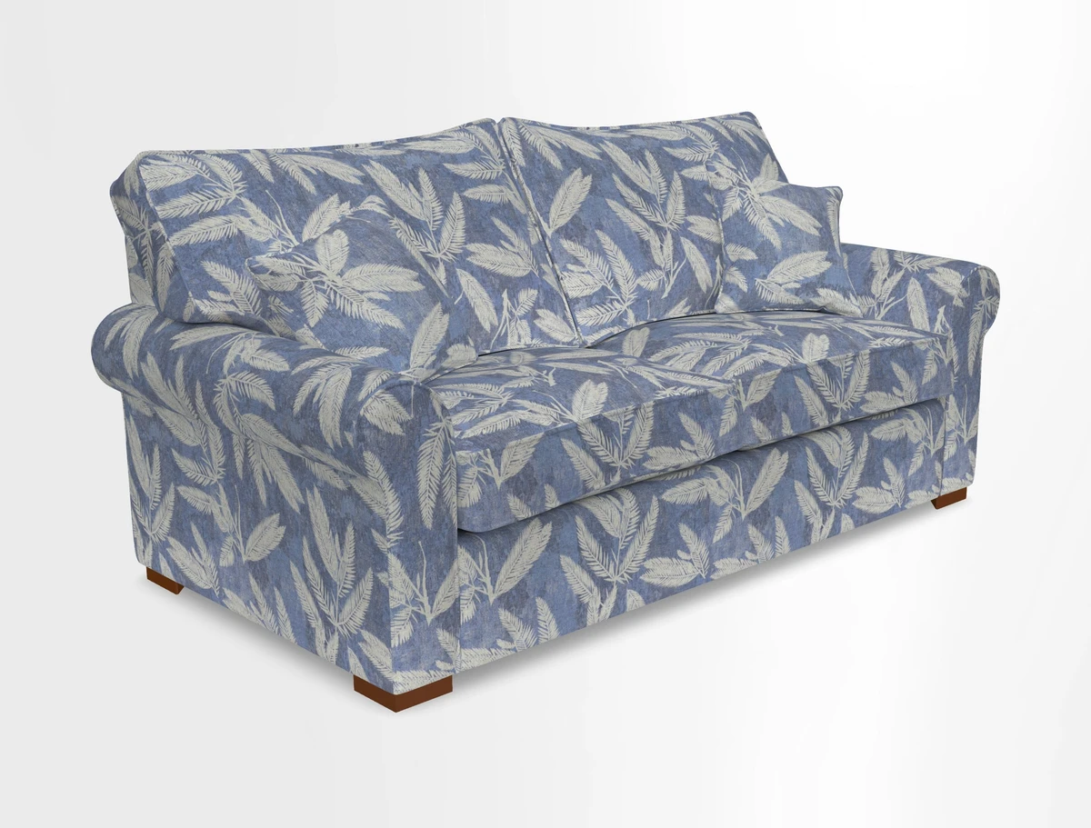Upperton 3 Seater Loose Cover Sofa in Floral Linen Even So Verde - Fitted cover option available