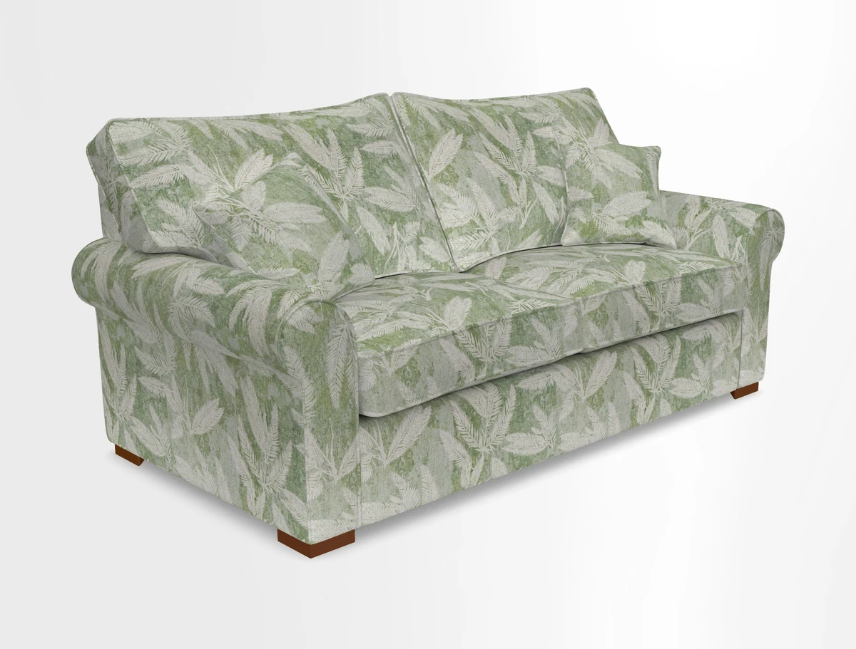 Upperton 3 Seater Loose Cover Sofa in Floral Linen Even So Verde - Fitted cover option available
