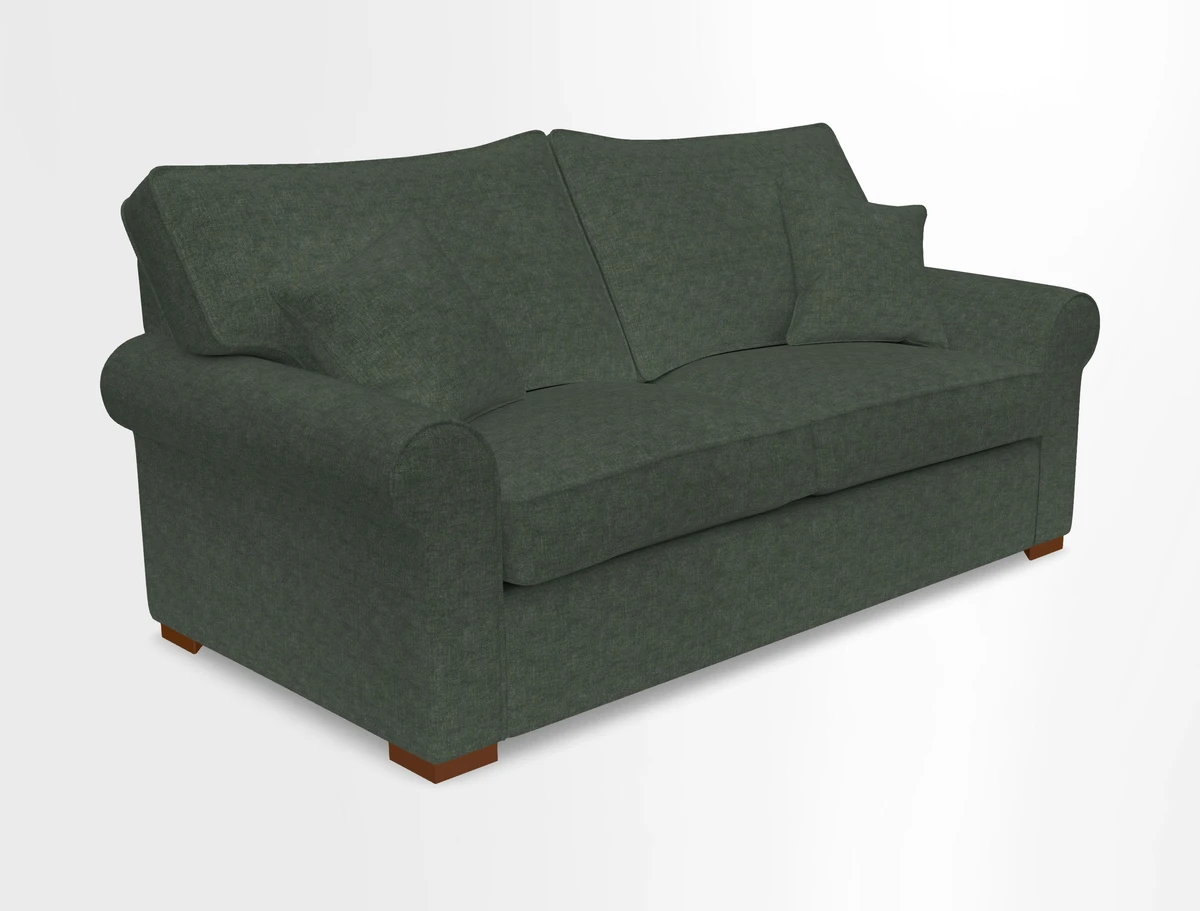 Upperton 3 Seater Loose Cover Sofa in Floral Linen Even So Verde - Fitted cover option available