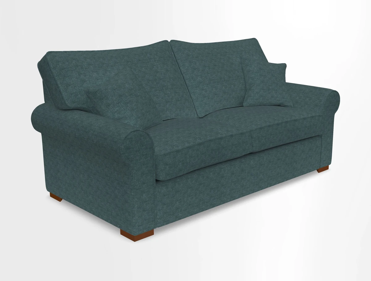 Upperton 3 Seater Loose Cover Sofa in Floral Linen Even So Verde - Fitted cover option available