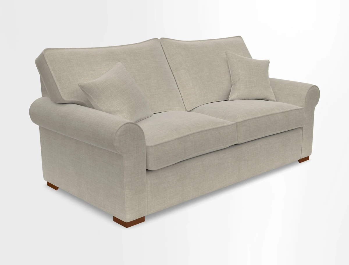 Upperton 3 Seater Loose Cover Sofa in Floral Linen Even So Verde - Fitted cover option available