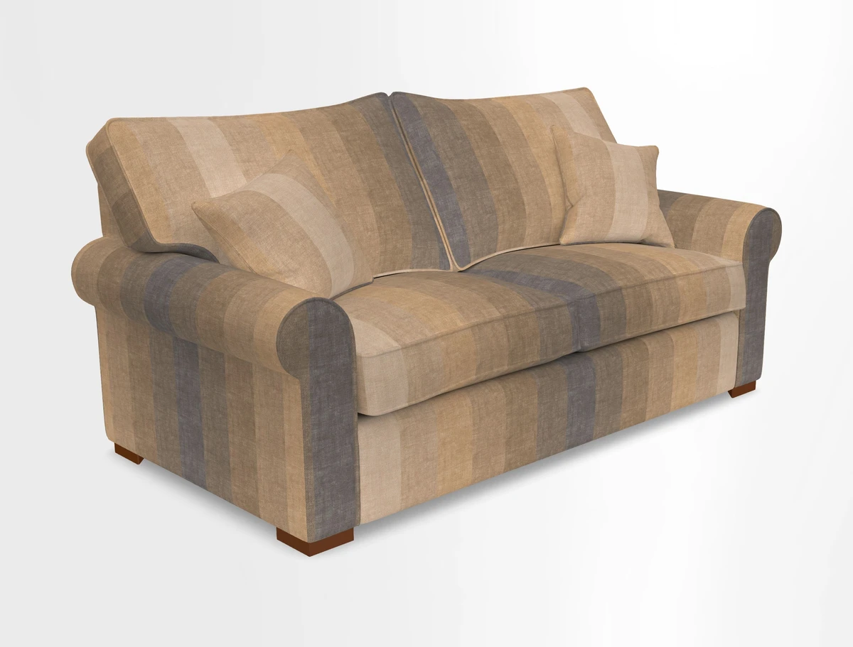 Upperton 3 Seater Loose Cover Sofa in Floral Linen Even So Verde - Fitted cover option available