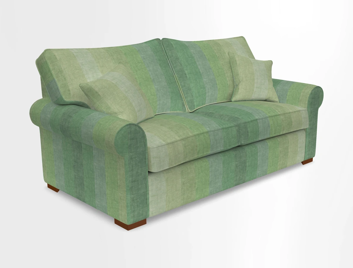 Upperton 3 Seater Loose Cover Sofa in Floral Linen Even So Verde - Fitted cover option available