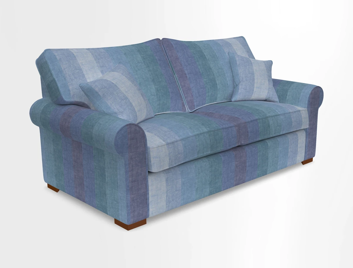 Upperton 3 Seater Loose Cover Sofa in Floral Linen Even So Verde - Fitted cover option available