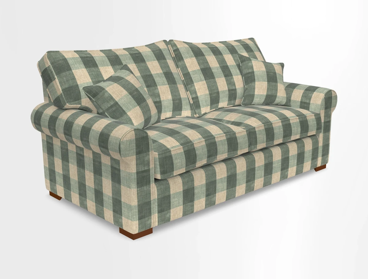 Upperton 3 Seater Loose Cover Sofa in Floral Linen Even So Verde - Fitted cover option available