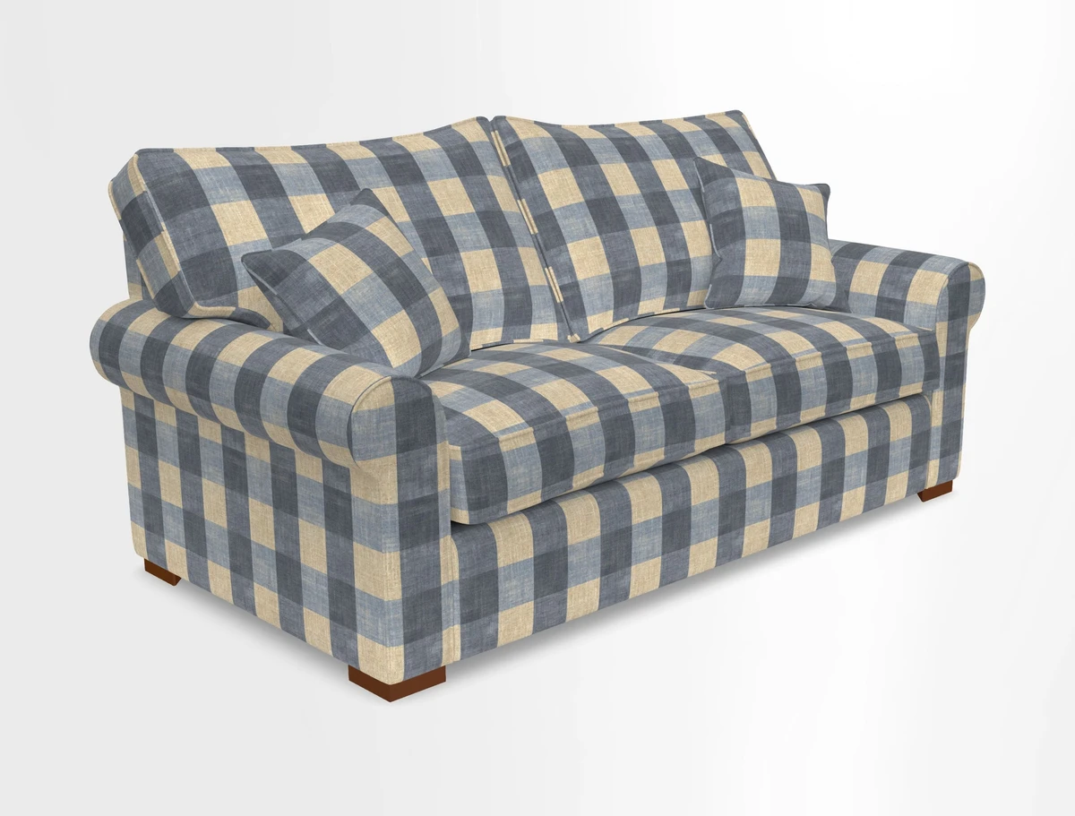 Upperton 3 Seater Loose Cover Sofa in Floral Linen Even So Verde - Fitted cover option available