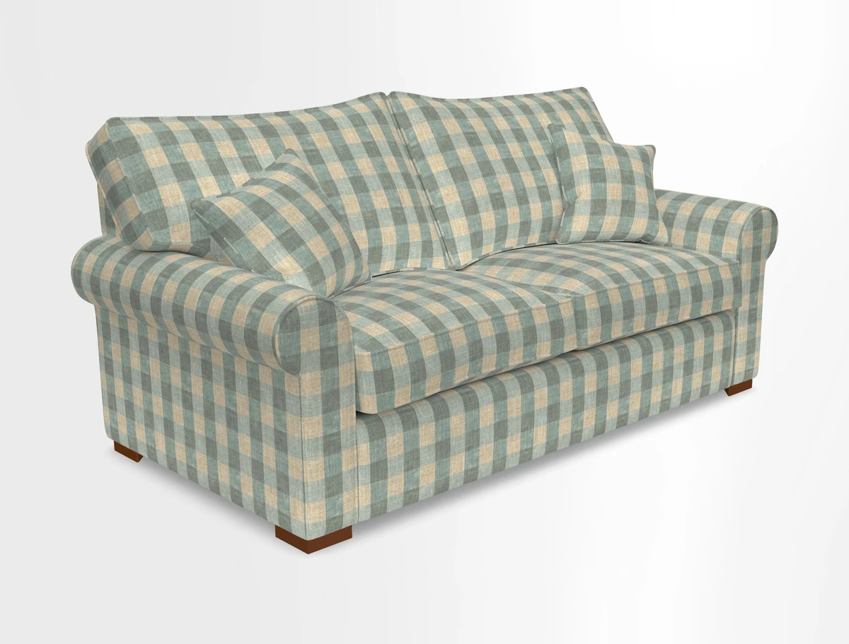 Upperton 3 Seater Loose Cover Sofa in Floral Linen Even So Verde - Fitted cover option available