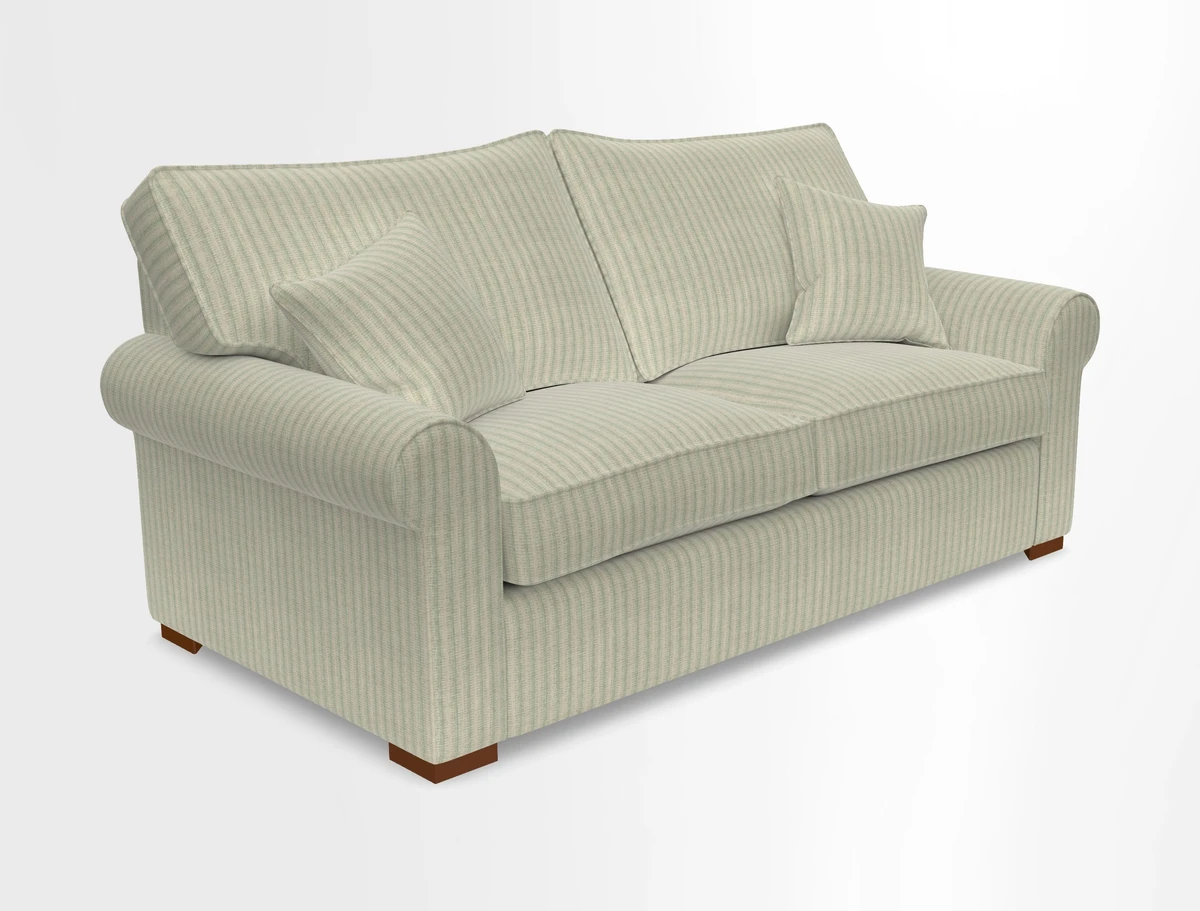 Upperton 3 Seater Loose Cover Sofa in Floral Linen Even So Verde - Fitted cover option available