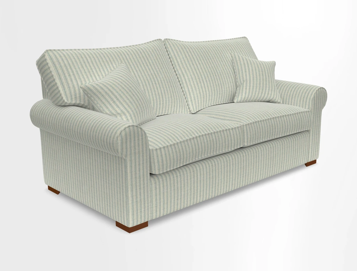 Upperton 3 Seater Loose Cover Sofa in Floral Linen Even So Verde - Fitted cover option available