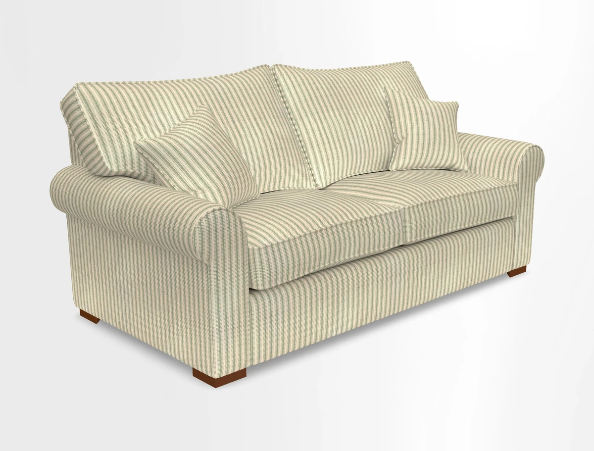 Upperton 3 Seater Loose Cover Sofa in Floral Linen Even So Verde - Fitted cover option available