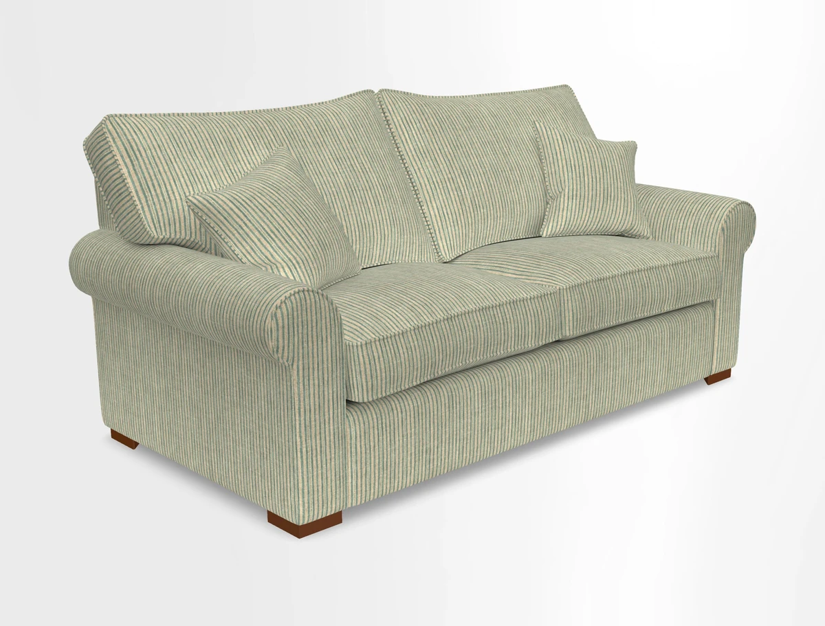 Upperton 3 Seater Loose Cover Sofa in Floral Linen Even So Verde - Fitted cover option available