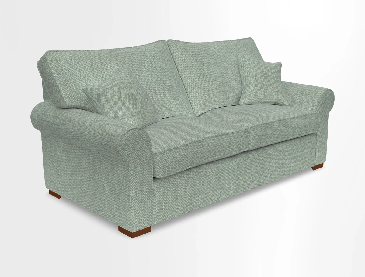 Upperton 3 Seater Loose Cover Sofa in Floral Linen Even So Verde - Fitted cover option available