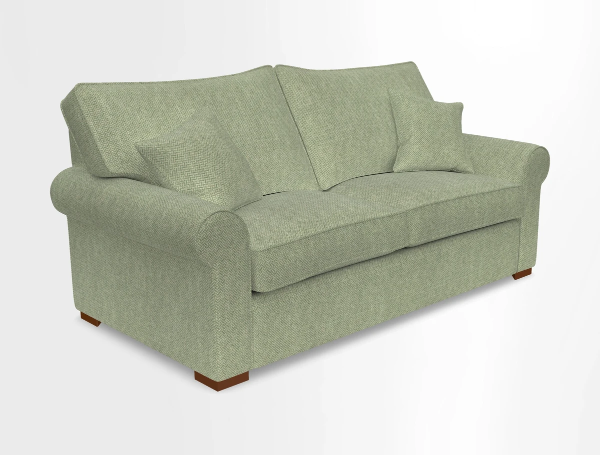 Upperton 3 Seater Loose Cover Sofa in Floral Linen Even So Verde - Fitted cover option available