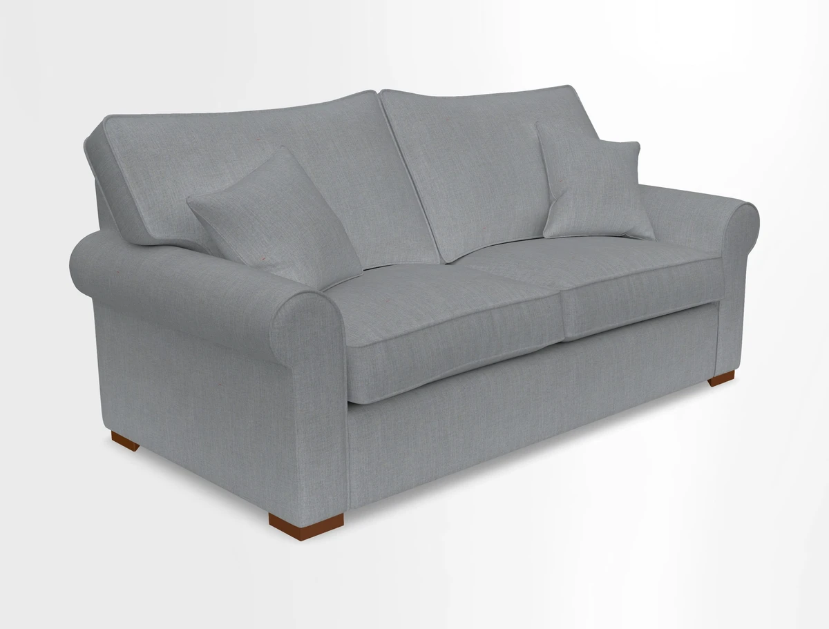 Upperton 3 Seater Loose Cover Sofa in Floral Linen Even So Verde - Fitted cover option available